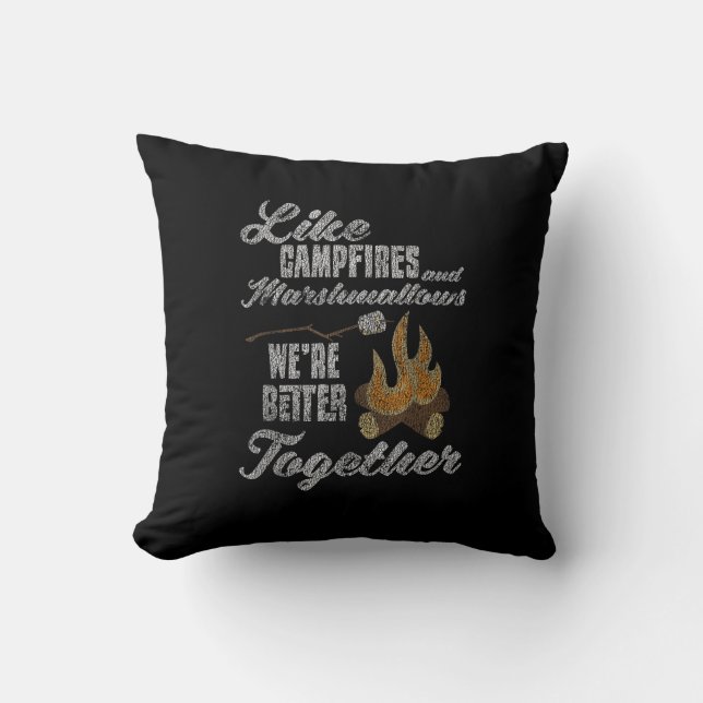 Almofada Campfire Marshmallows Better Together Distressed V (Frente)