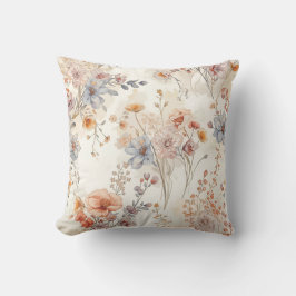 Almofada Campo de Flores Silvestres Delicadas Floral Pastel