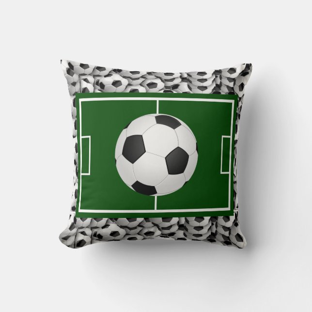 Almofada Campo De Futebol E Bolas (Frente)