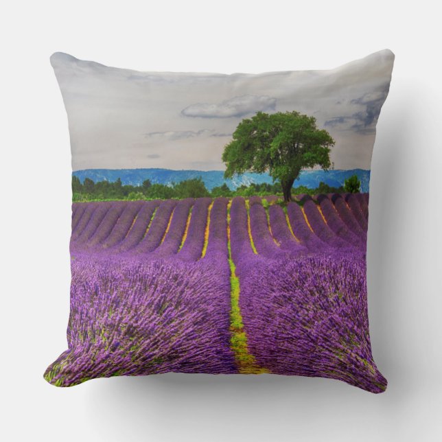 Almofada Campo de lavanda cênico, França (Frente)