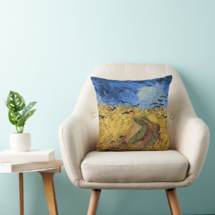 Almofada Campo de trigo com corvos por Van Gogh