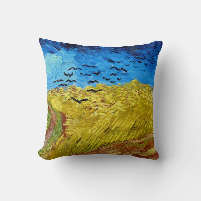 Almofada Campo de trigo com corvos, Van Gogh (Frente)