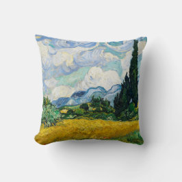 Almofada Campo de trigo Van Gogh com ciprestes. Impressioni