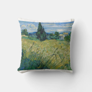 Almofada Campo de trigo verde com Cypress 1889 por Vincent