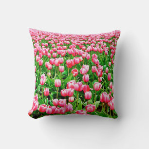 Almofada Campo de tulipas cor-de-rosa