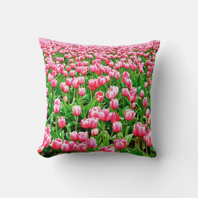 Almofada Campo de Tulipas Rosa (Frente)