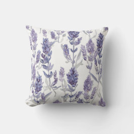 Almofada Campos de Lavanda | Padrão de Flor de Aquarela Rox