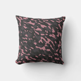 Almofada camuflagem abstrata rosa e cinza