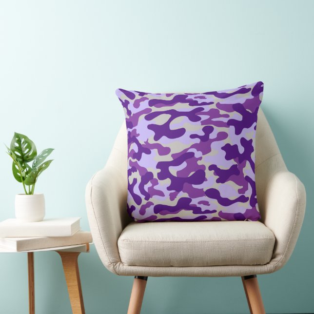Almofada Camuflagem Cinza Roxo (Cadeira)