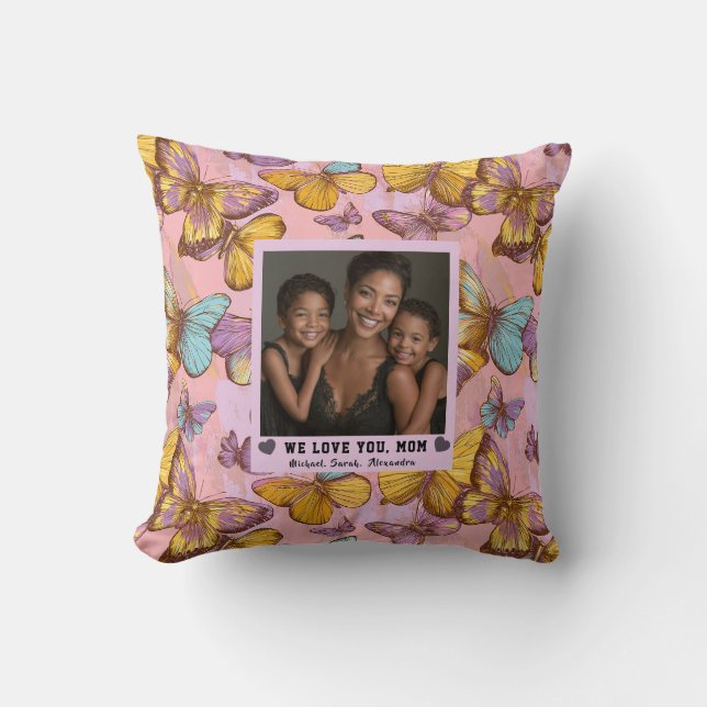 Almofada Camuflagem de Borboleta Melhor Mãe Decoração Inter (Frente)