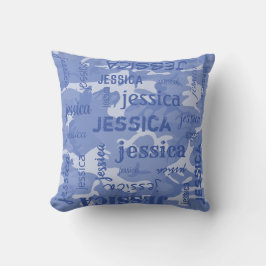 Almofada Camuflagem Nome Personalizado Mais Curto Azul