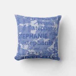 Almofada Camuflagem Personalizada Nome Mais Longo Azul