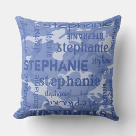 Almofada Camuflagem Personalizada Nome Mais Longo Azul