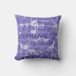 Almofada Camuflagem Personalizada Nome Mais Longo Roxo