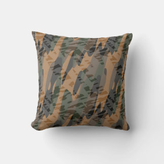 Almofada camuflagem texturizada laranja e verde