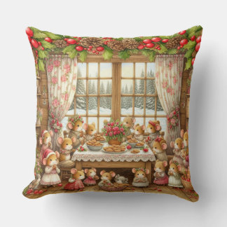 Almofada Camundongos familiares no Natal