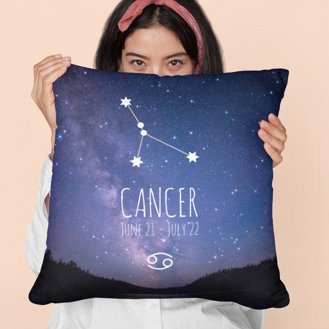 Almofada Cancer | Constelação Zodiac Personalizada (Criador carregado)