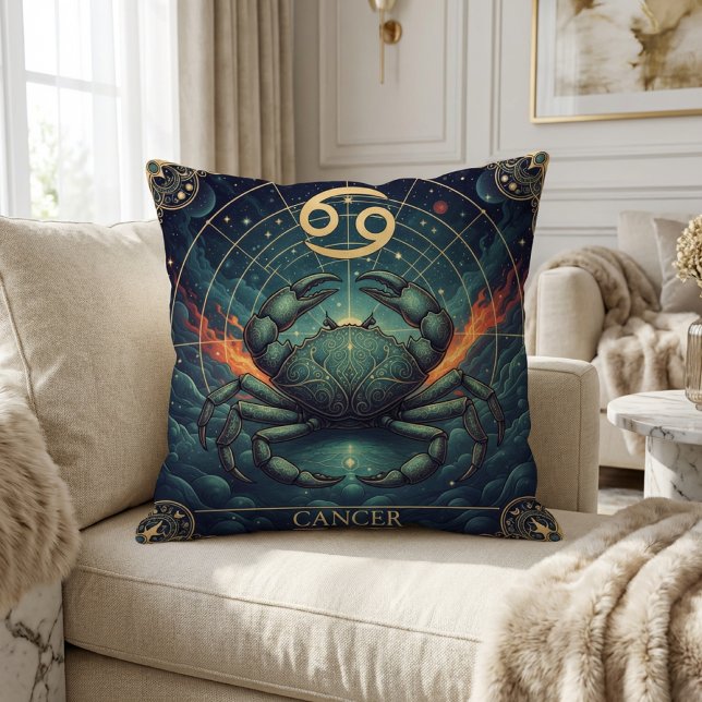 Almofada Câncer Zodíaco Celestial (Criador carregado)