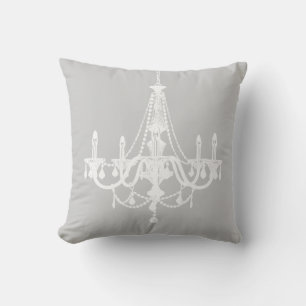 Almofada Candelabro branco e cinzento chique