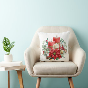 Almofada Candle Centerole com Flor de Poinsettia