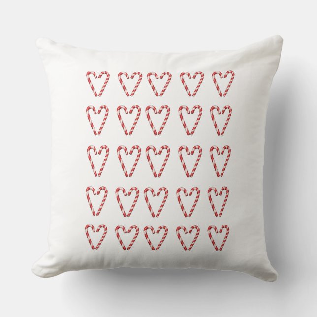 Almofada Candy Cane Heart Image Sweet Christmas Holiday  (Frente)