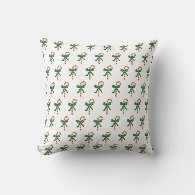 Almofada Candy Cane Pattern Christmas Holiday Pillows (Frente)