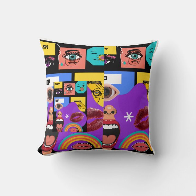 Almofada Caneca Bold Pop Art | Estilo de quadrinhos retrô (Frente)