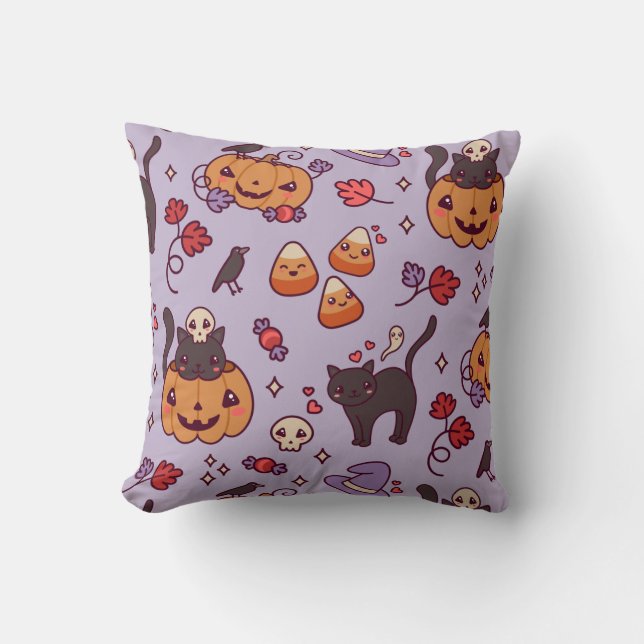 Almofada caneca de café com decoração de padrão de Hallowee (Frente)