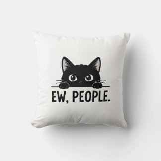 Almofada Caneca de Café de Gato Preto Engraçado "Eca, PESSO