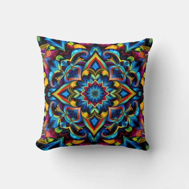 Almofada Caneca e Travesseiro com Design de Mandala Colorid (Frente)