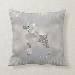 Almofada Caniche luxuosa da pérola e do olmo