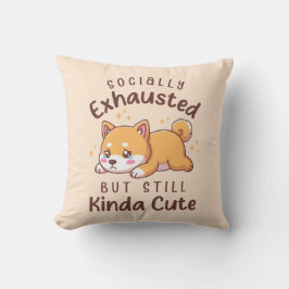 Almofada Cansado Socialmente Mas Ainda Fofo - Shiba Inu