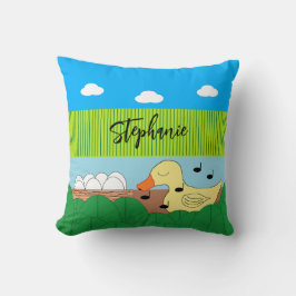 Almofada Cantando Má Pato Perto da Água: