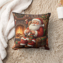 Almofada "Cantinho Aconchegante de Tricô do Papai Noel" Per