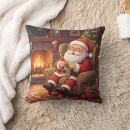 Almofada "Cantinho Aconchegante de Tricô do Papai Noel" Per