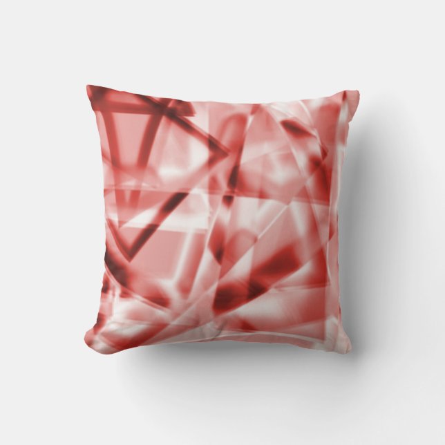 Almofada Canto de pedaços quadrados de acrílico, vermelho p (Frente)
