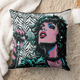 Almofada Cantor de Pop Art Amantes de Música Músicos Rosa A