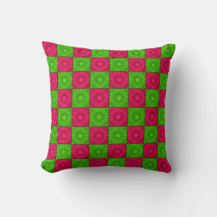 Almofada Cantos Agradados, Travesseiro decorativo Rosa-Verd
