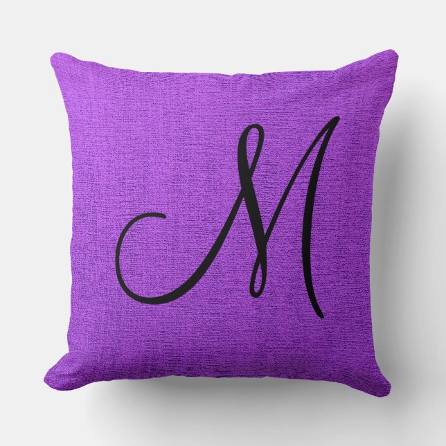 Almofada Canvas de Monograma Roxo (Frente)