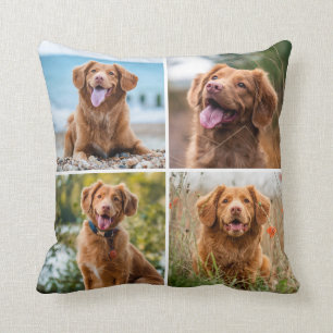 Almofada Cão Branco da Colagem de Fotos Moderna