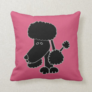 Almofada Cão de filhote de cachorro preto engraçado da