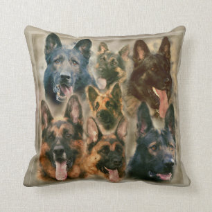 Almofada Cão de german shepherd - colagem da pintura de GS