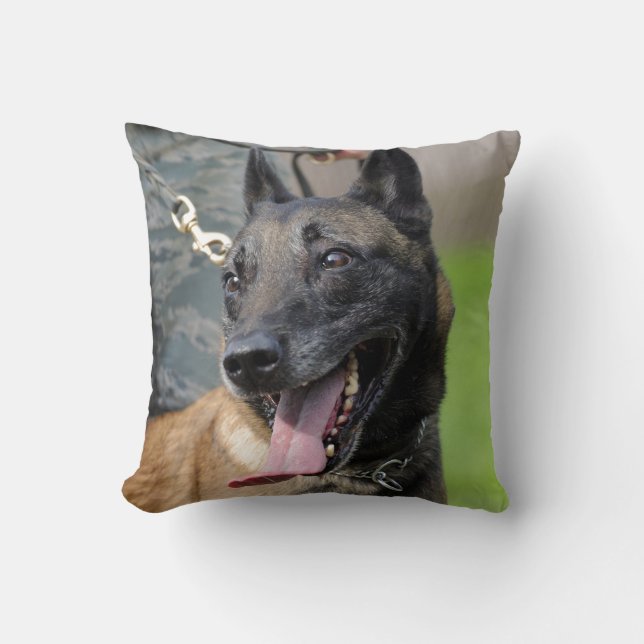 Almofada Cão de sorriso de Malinois do belga (Frente)