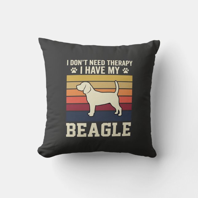 Almofada Cão de Terapia Beagle Vintage Retro (Frente)