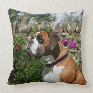 Almofada Cão do pugilista nas flores