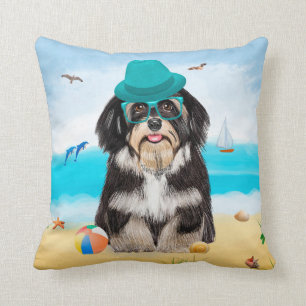 Almofada Cão Havanês na Praia