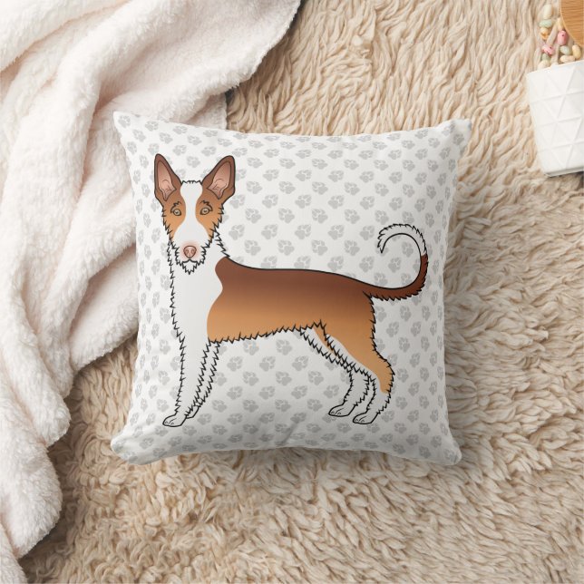Almofada Cão Ibizan Hound de Cabelo Raspado Vermelho e Bran (Cobertor)