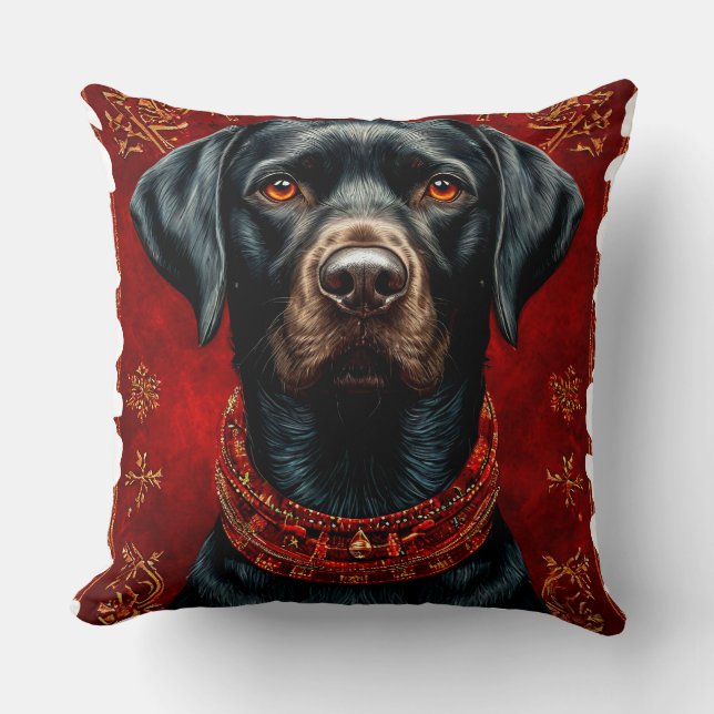 Almofada cão labrador de Natal (Frente)