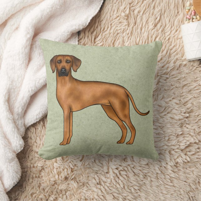 Almofada Cão Leão Cartoon Marrom Rhodesian Ridgeback Verde (Cobertor)