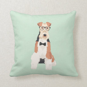 Almofada Cão legal do fio do Fox Terrier do hipster para